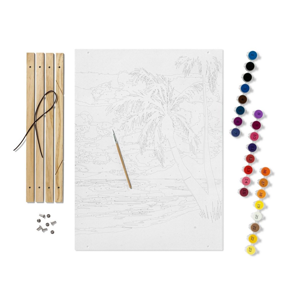 Mondo Llama Paint by number canvas kit de playa tropical