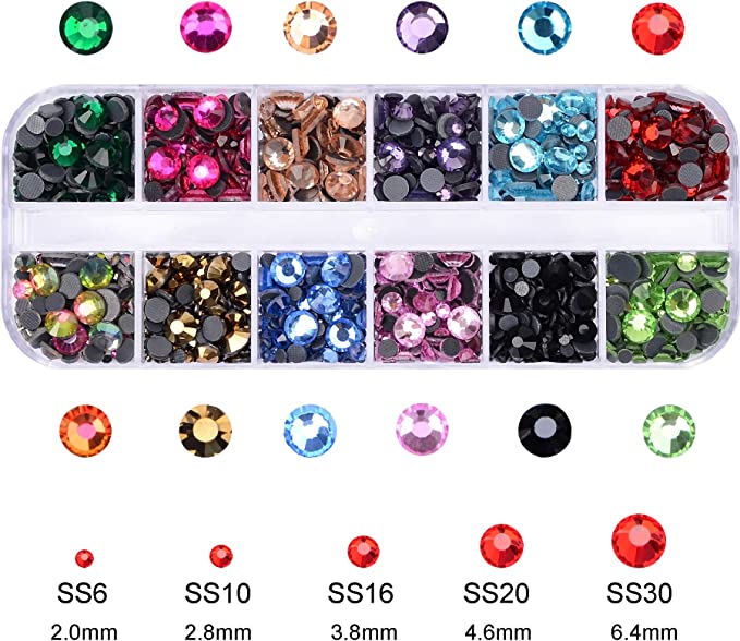 Set de 9500 diamantes de imitación termoadhesivos con pinza y bolígrafo de recolección