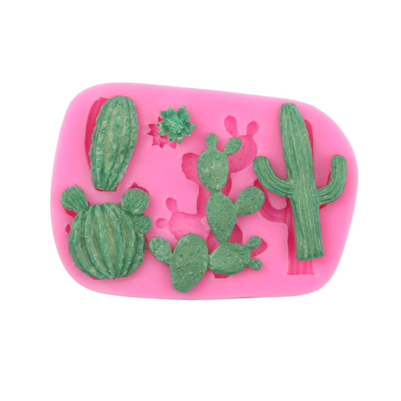 Molde de silicona con forma de cactus