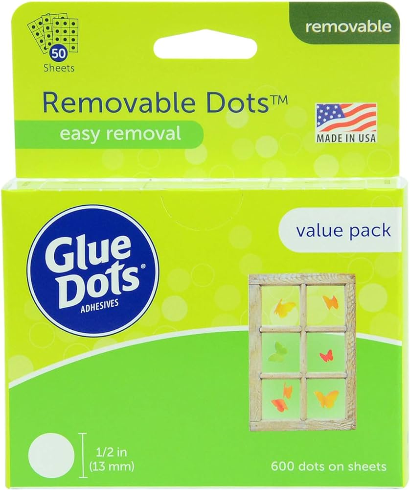 Glue Dots removible 1/2” 600 ud