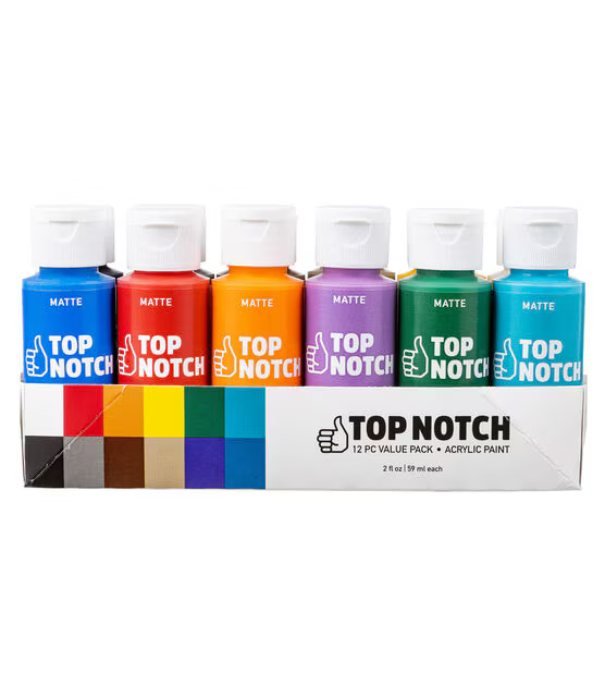 Top Notch set pintura acrílica 12 ud