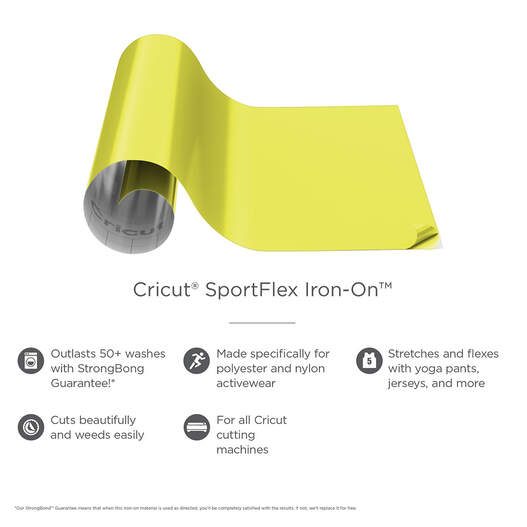 Cricut vinilo adhesivo sportflex iron-on 11.8” x 24” (bright yellow)