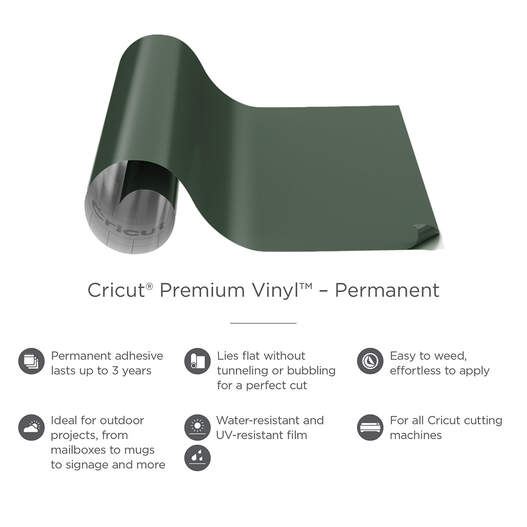 Cricut vinilo adhesivo permanente glossy PREMIUM 12” x 48” (forest green)