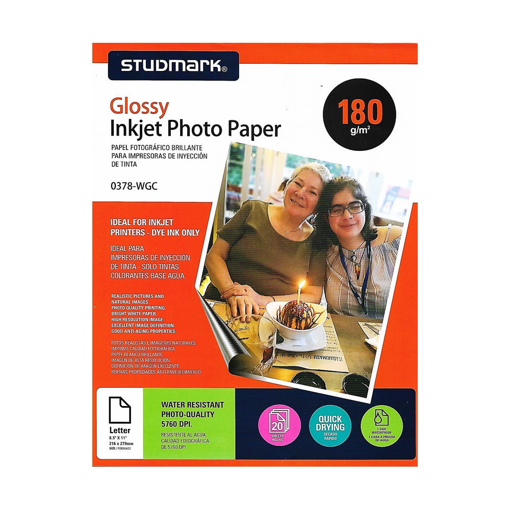 Studmark glossy inkjet Photo paper 180g/m2 (20 hojas)