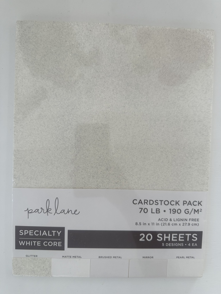 Park lane white core cardstock 70lb - 190 g/m2 (20 hojas) perla