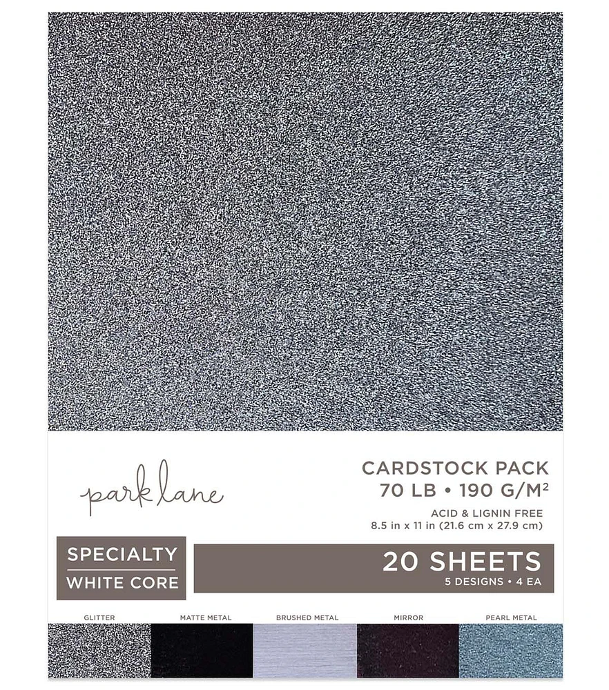 Park lane white core cardstock 70lb - 190 g/m2 (20 hojas) metálico oscuro