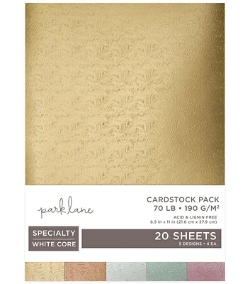 Park lane white core cardstock 70lb - 190 g/m2 (20 hojas) metal emboss