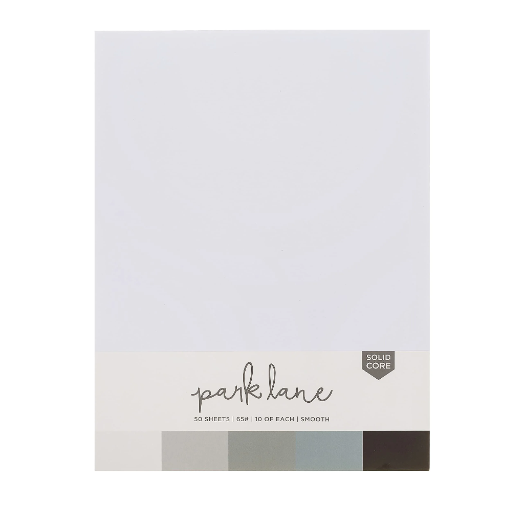 Park lane white core cardstock 65lb (50 hojas) grisáceos 