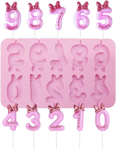 Molde de silicona de paleta/toppers de números de cumpleaños